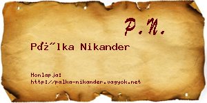Pálka Nikander névjegykártya